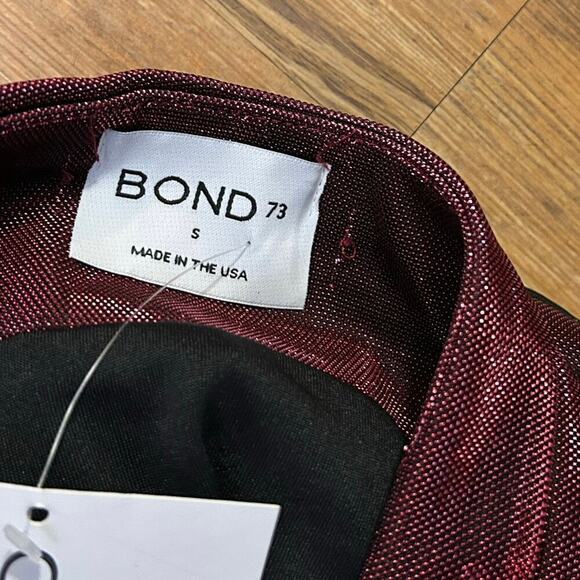 Nwt-Bond 73- ruched metallic mini skirt -small - Picture 3 of 5